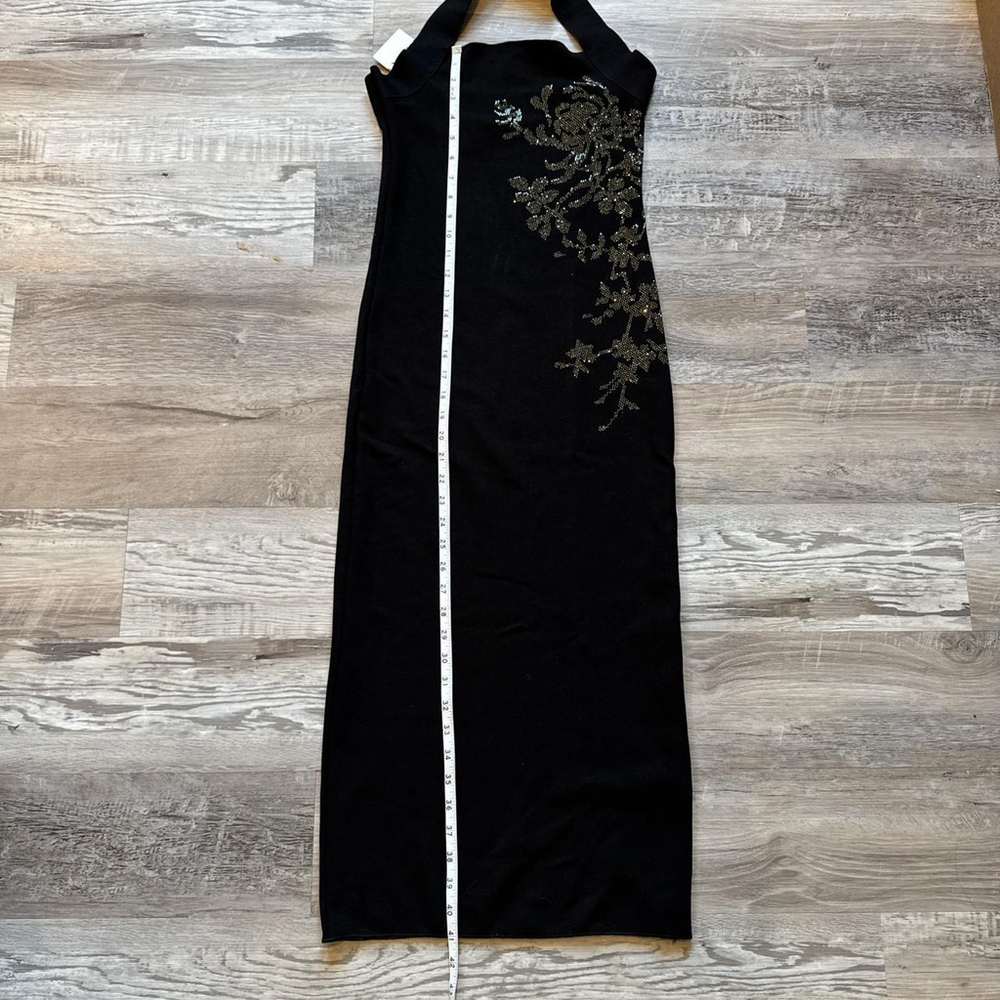 ZARA SHINY HALTER STRETCH KNIT MIDI DRESS - BRAND NEW WITH TAG - SIZE M - Picture 4 of 6